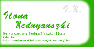 ilona mednyanszki business card